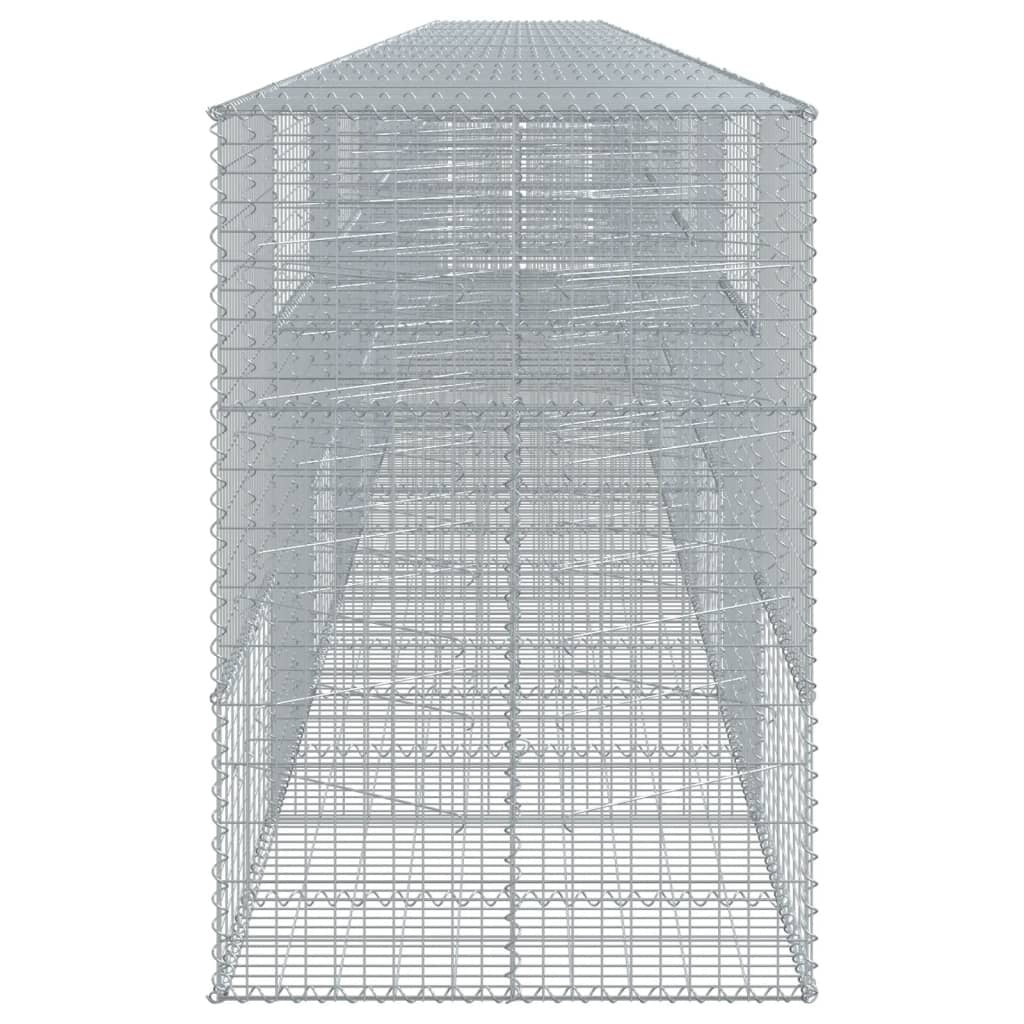 vidaXL Coș gabion cu capac, 1200x100x150 cm, fier galvanizat