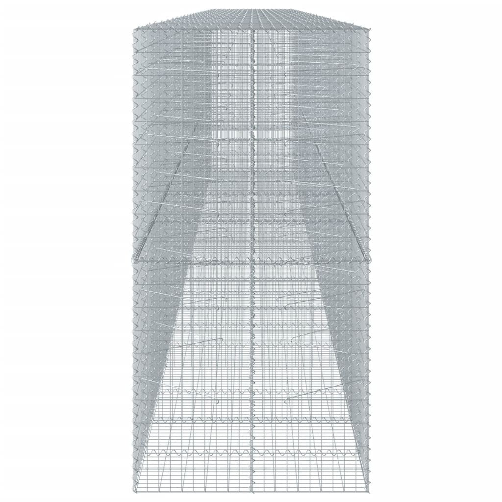 vidaXL Coș gabion cu capac, 1100x100x200 cm, fier galvanizat