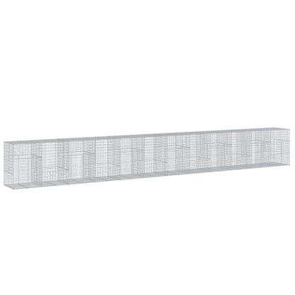 vidaXL Coș gabion cu capac, 1200x100x150 cm, fier galvanizat