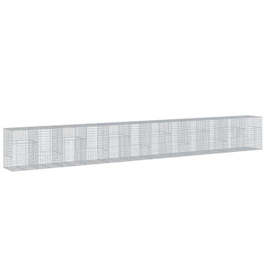 vidaXL Coș gabion cu capac, 1200x100x150 cm, fier galvanizat