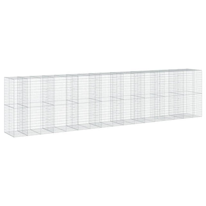 vidaXL Coș gabion cu capac, 850x100x200 cm, fier galvanizat