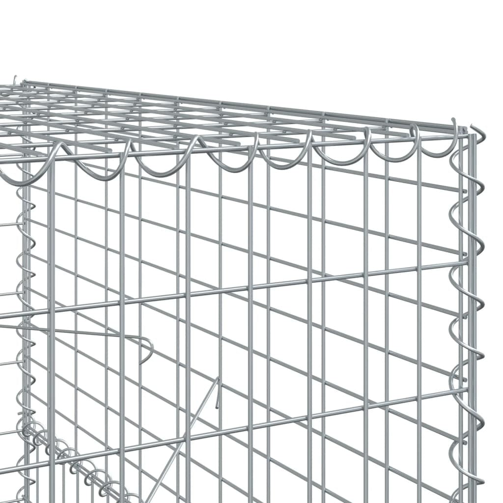 vidaXL Coș gabion cu capac, 900x100x150 cm, fier galvanizat
