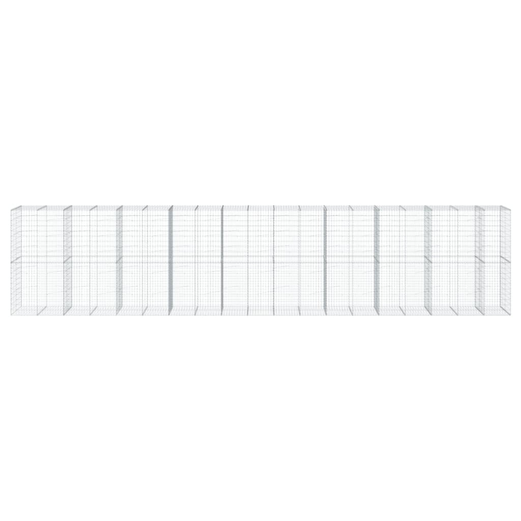 vidaXL Coș gabion cu capac, 950x100x200 cm, fier galvanizat