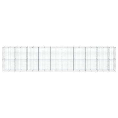 vidaXL Coș gabion cu capac, 950x100x200 cm, fier galvanizat