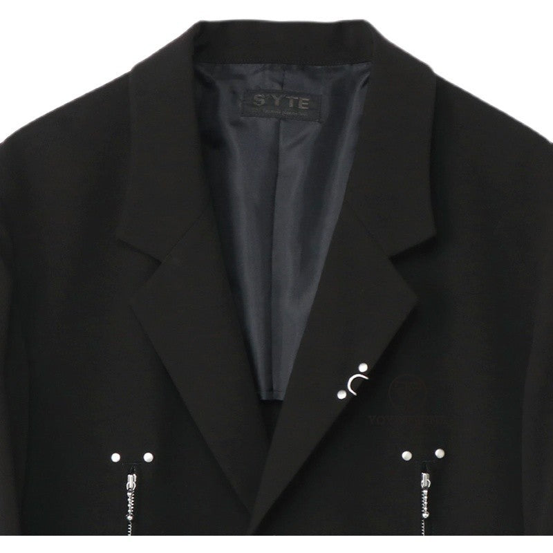 Men's Double Zip Punk Stud Blazer