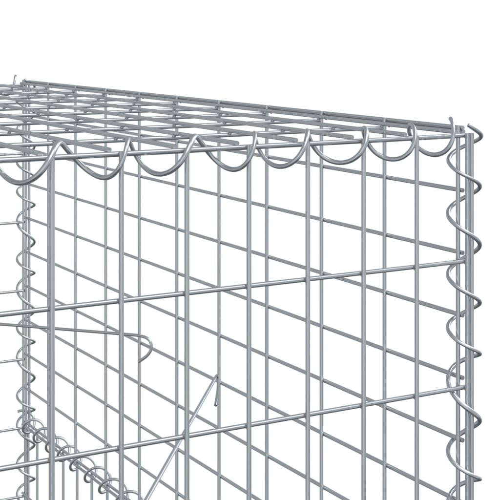 vidaXL Coș gabion cu capac, 1100x100x150 cm, fier galvanizat