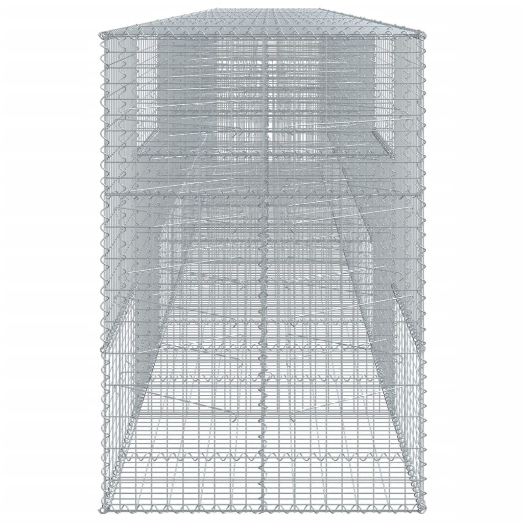 vidaXL Coș gabion cu capac, 900x100x150 cm, fier galvanizat