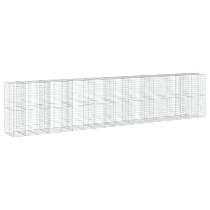 vidaXL Coș gabion cu capac, 950x100x200 cm, fier galvanizat