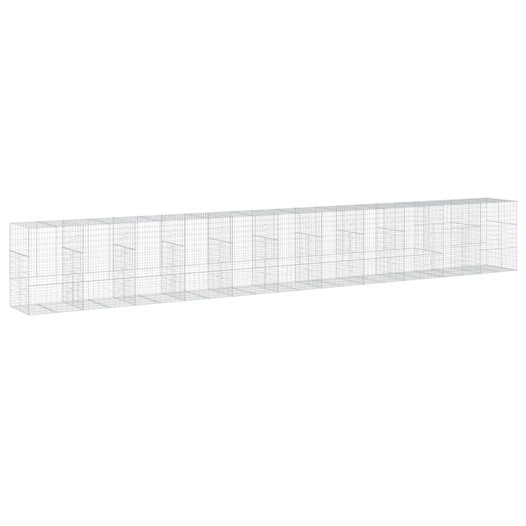 vidaXL Coș gabion cu capac, 1100x100x150 cm, fier galvanizat