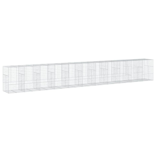 vidaXL Coș gabion cu capac, 1100x100x150 cm, fier galvanizat