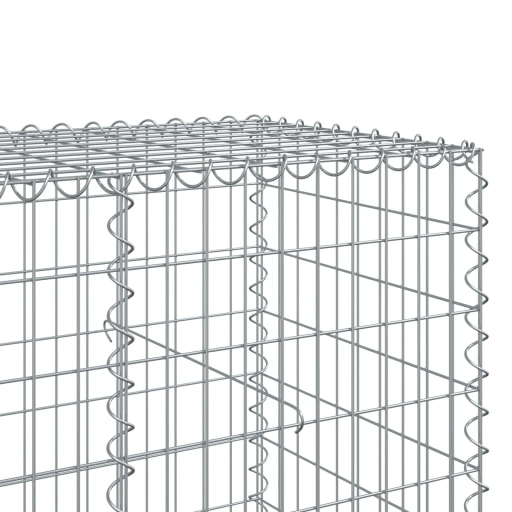 vidaXL Coș gabion cu capac, 1100x100x100 cm, fier galvanizat
