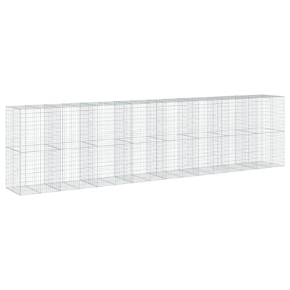 vidaXL Coș gabion cu capac, 800x100x200 cm, fier galvanizat