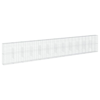 vidaXL Coș gabion cu capac, 1200x50x200 cm, fier galvanizat