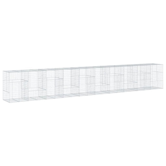 vidaXL Coș gabion cu capac, 1000x100x150 cm, fier galvanizat