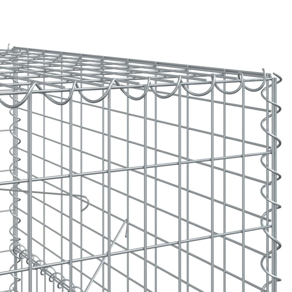 vidaXL Coș gabion cu capac, 1000x100x150 cm, fier galvanizat