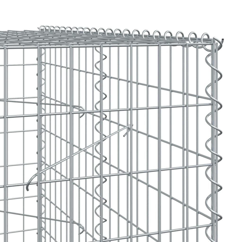 vidaXL Coș gabion cu capac, 1200x100x200 cm, fier galvanizat