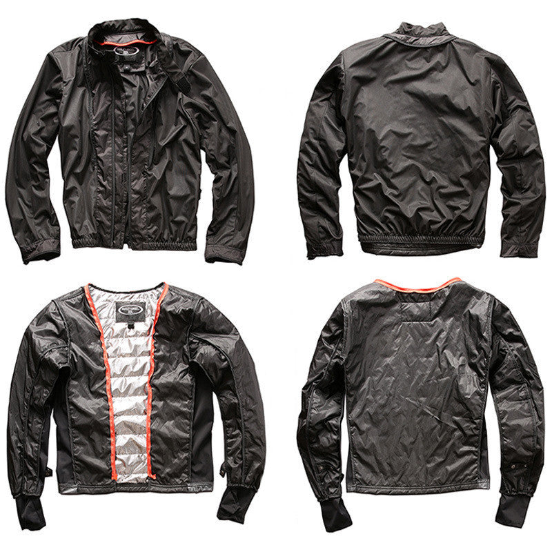 Men's Genuine Leather Stand Collar Slim Motorcycle Suit