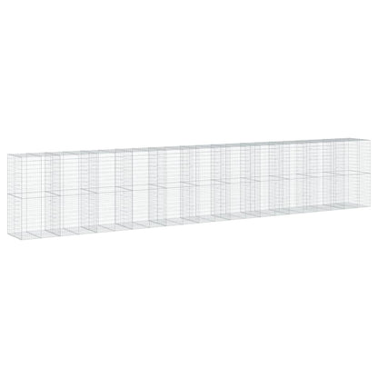 vidaXL Coș gabion cu capac, 1100x100x200 cm, fier galvanizat