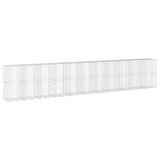 vidaXL Coș gabion cu capac, 1100x100x200 cm, fier galvanizat