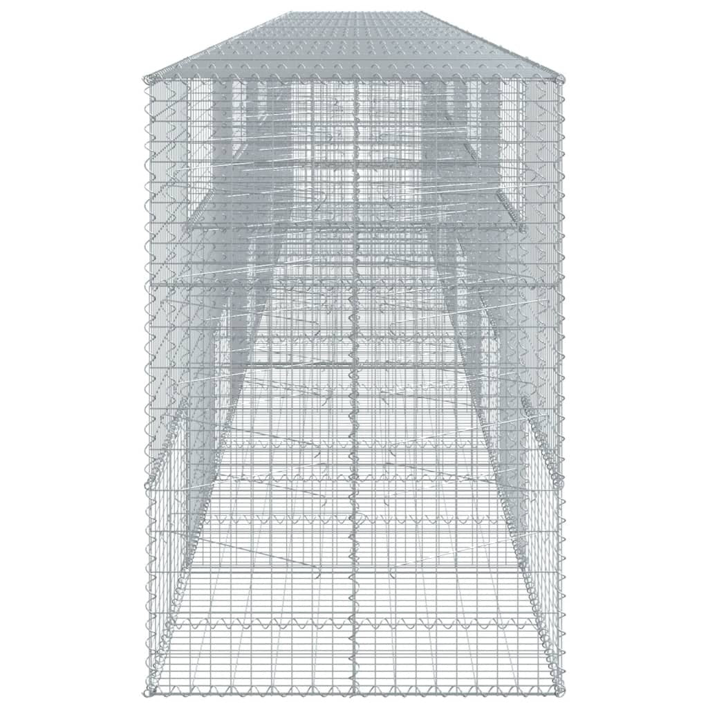 vidaXL Coș gabion cu capac, 1000x100x150 cm, fier galvanizat