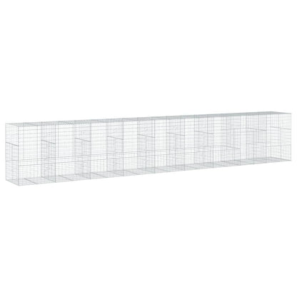 vidaXL Coș gabion cu capac, 900x100x150 cm, fier galvanizat