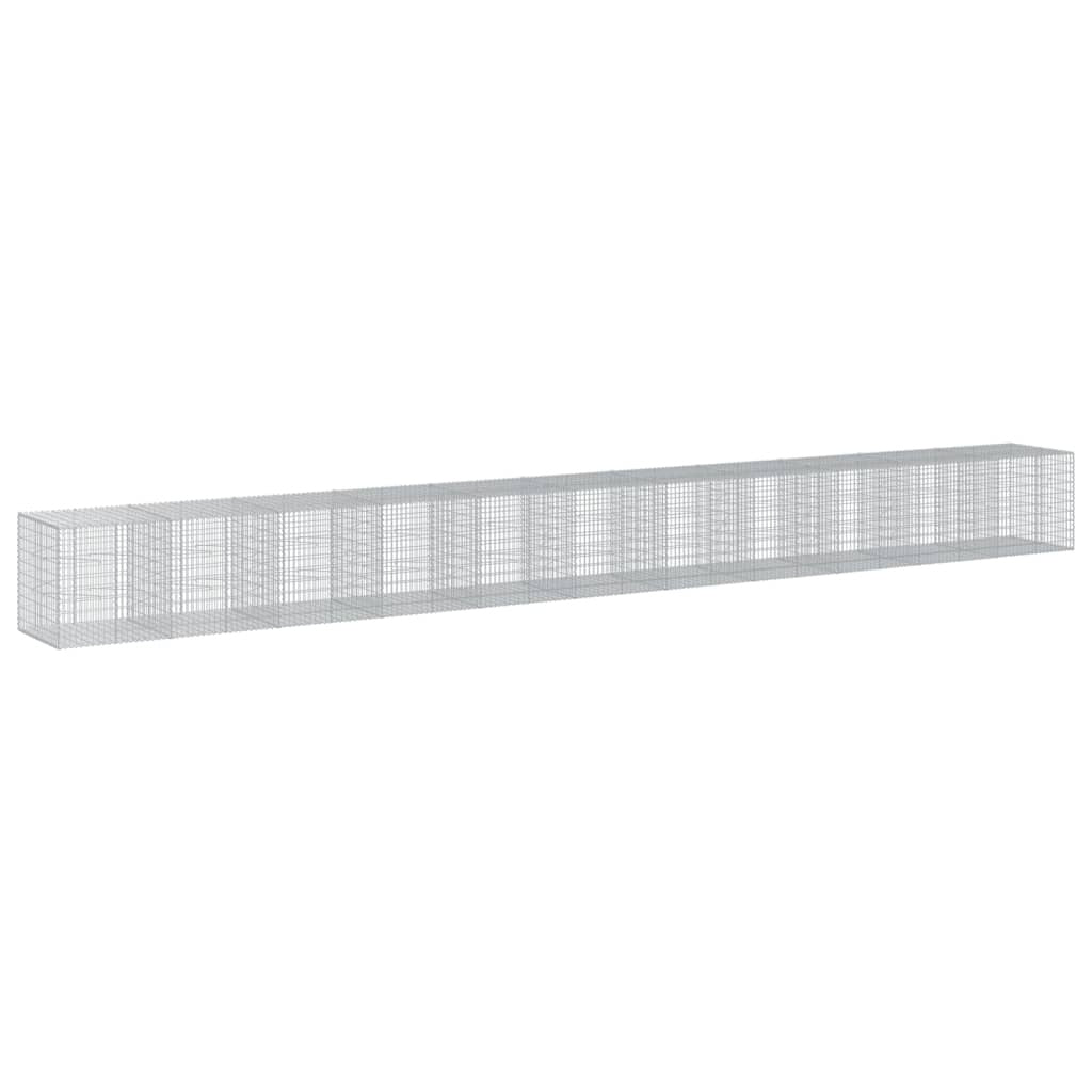 vidaXL Coș gabion cu capac, 1100x100x100 cm, fier galvanizat