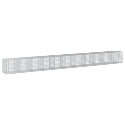 vidaXL Coș gabion cu capac, 1100x100x100 cm, fier galvanizat