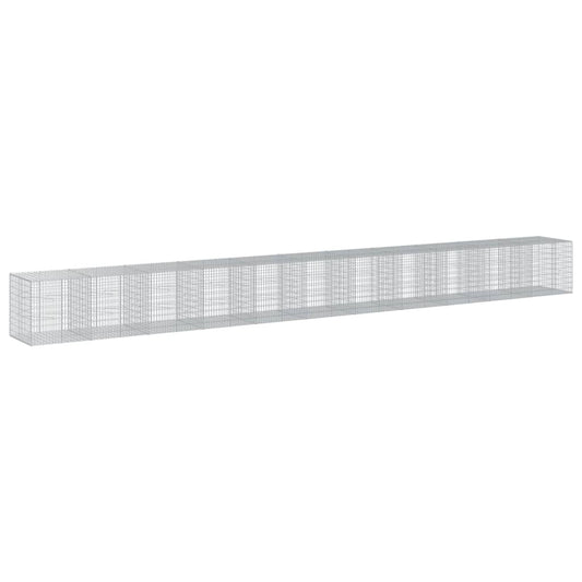 vidaXL Coș gabion cu capac, 1100x100x100 cm, fier galvanizat