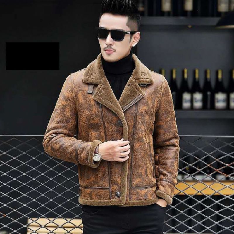 Fashion Personality Fur Integrated Men's Short Coat