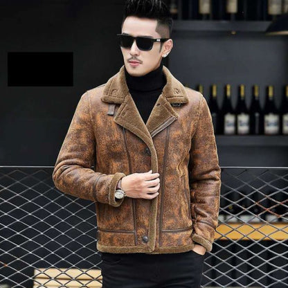 Fashion Personality Fur Integrated Men's Short Coat