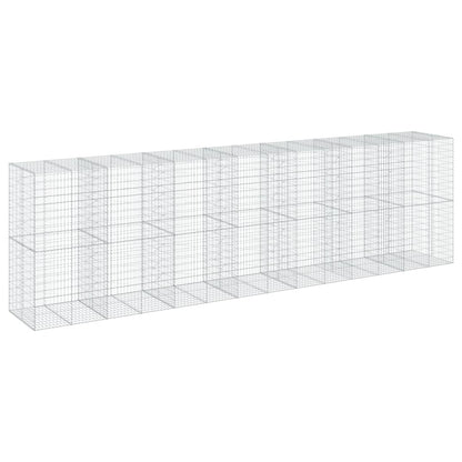 vidaXL Coș gabion cu capac, 700x100x200 cm, fier galvanizat