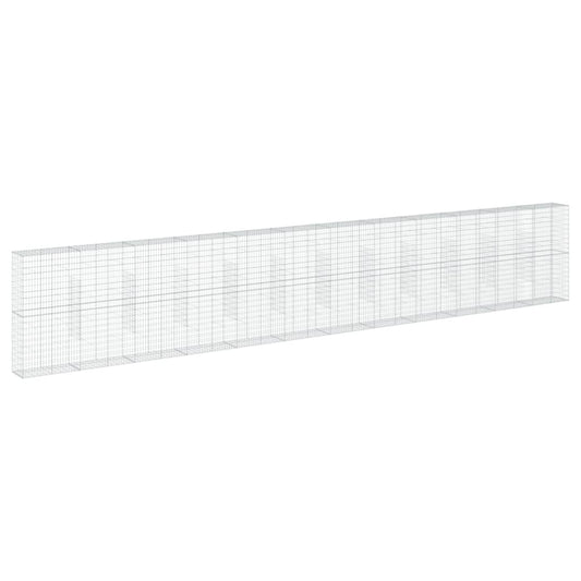 vidaXL Coș gabion cu capac, 1200x50x200 cm, fier galvanizat