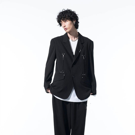 Men's Double Zip Punk Stud Blazer