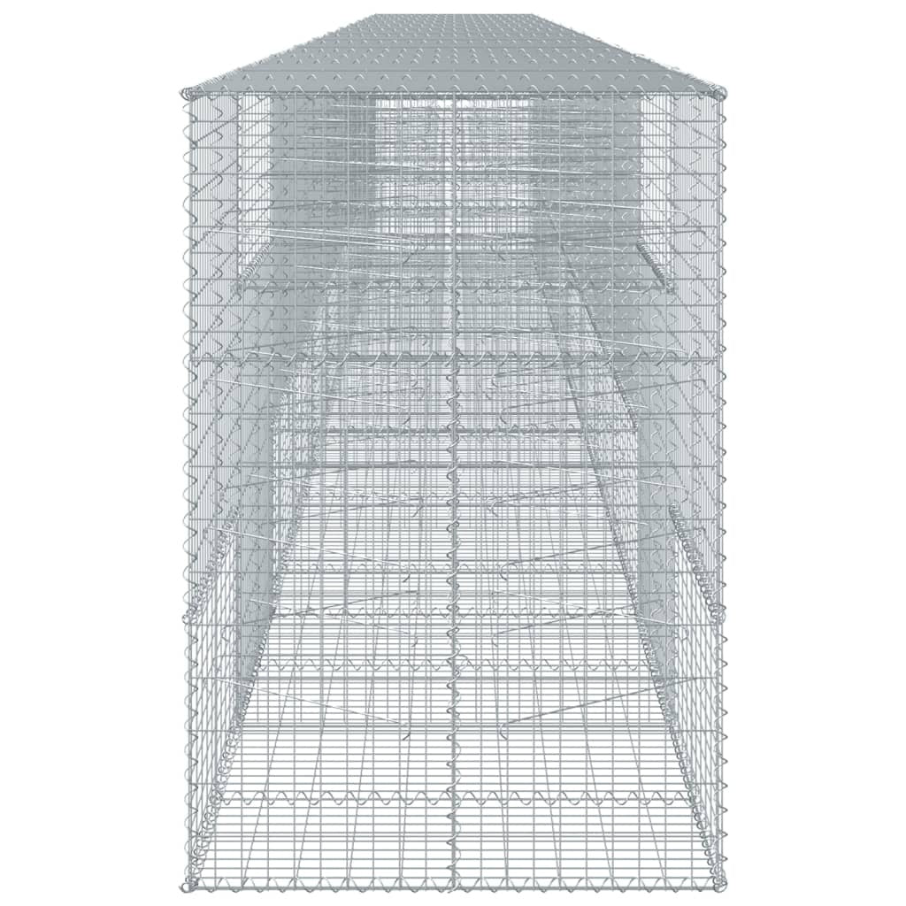vidaXL Coș gabion cu capac, 1100x100x150 cm, fier galvanizat