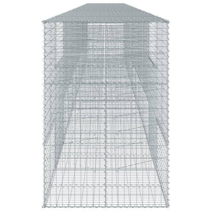 vidaXL Coș gabion cu capac, 1100x100x150 cm, fier galvanizat
