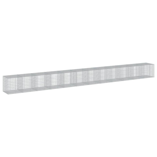 vidaXL Coș gabion cu capac, 1200x100x100 cm, fier galvanizat