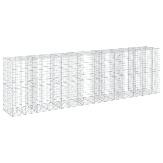 vidaXL Coș gabion cu capac, 700x100x200 cm, fier galvanizat