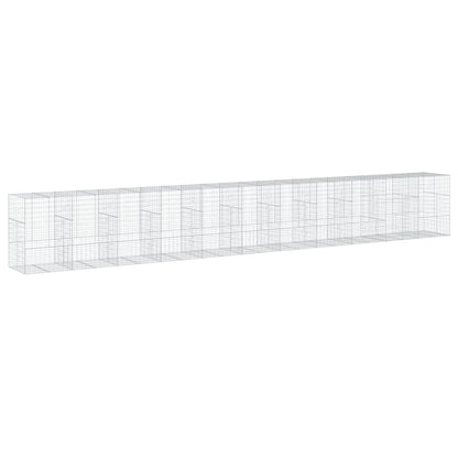 vidaXL Coș gabion cu capac, 1100x100x150 cm, fier galvanizat